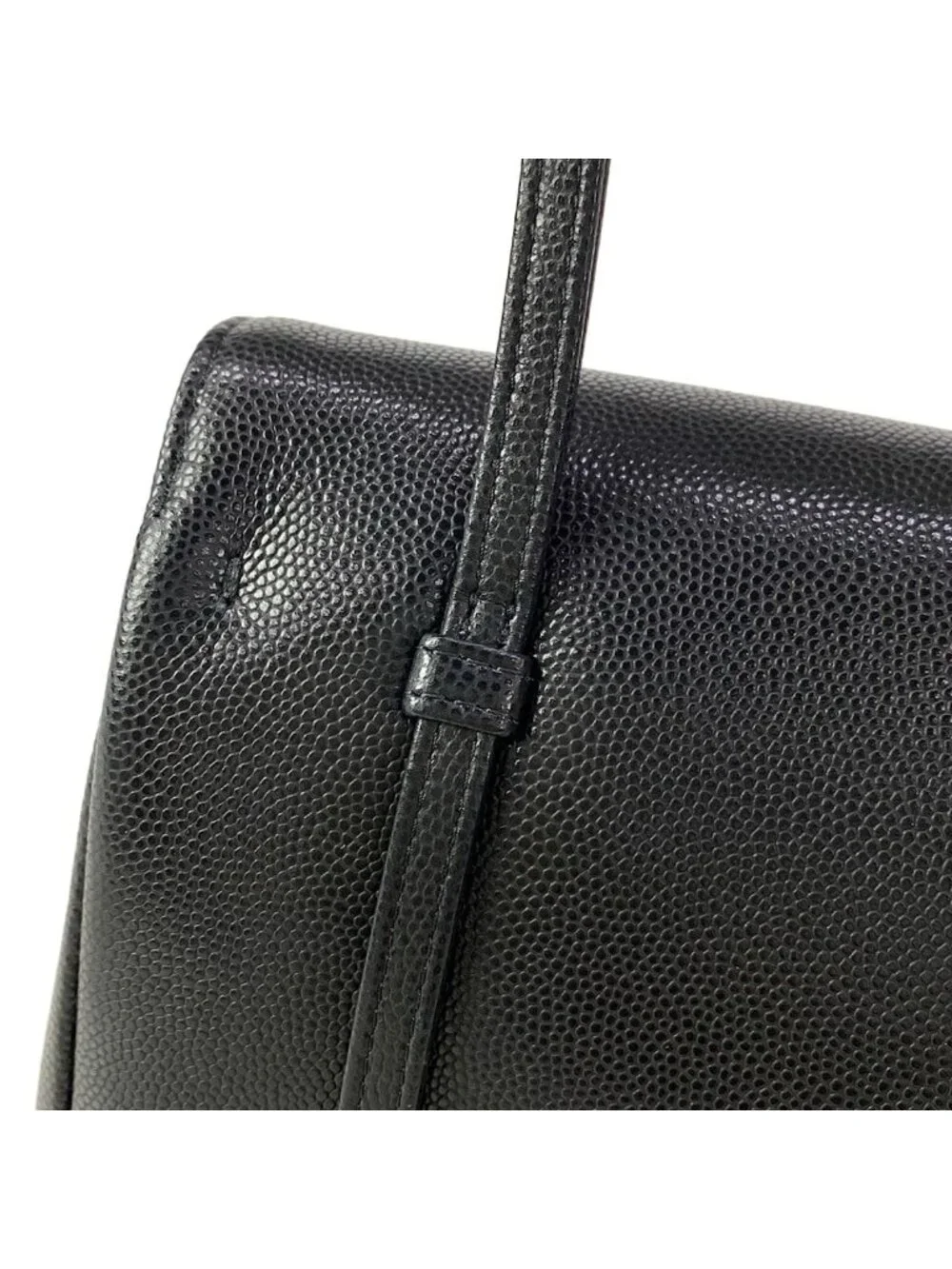 Chanel Shoulder Bag Small Flap Black Vintage Gold